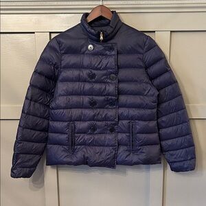 Lauren Ralph Lauren Down Puffer Coat Jacket Navy Blue Double Breasted Large P